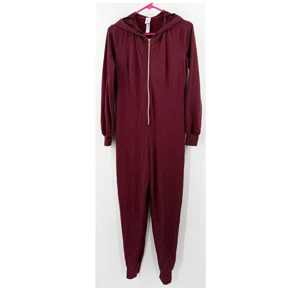 Savage X Fenty Jumpsuit SZ Small Sleep & Shine Hooded Sparkle Loungewear Onesie - Picture 5 of 16
